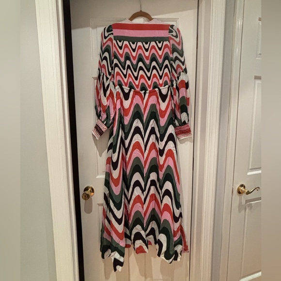 Farm Rio Wave Gradient Long Seeve Maxi Dress SMALL - Picture 9 of 9